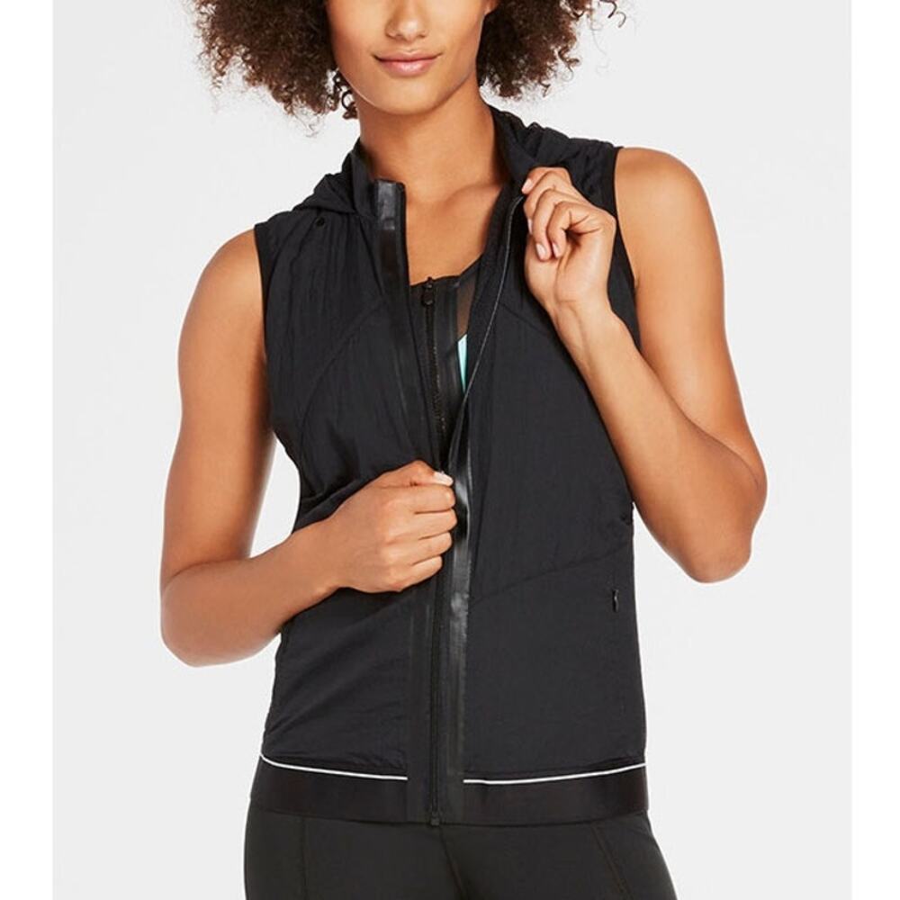 Fabletics | S | Black Hooded Kennedy Vest Elastic Waist Nylon Style# VT1616391